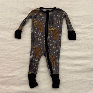 Little Sleepies Gray & Black Star Wars Character Footed One-Piece